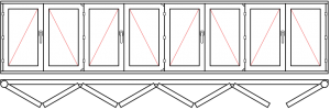 Схема открывания складных окон
